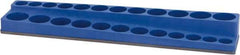 Value Collection - 24 Piece Capacity Magnetic Deep & Shallow Socket Holder - 3/8" Drive, Blue - USA Tool & Supply