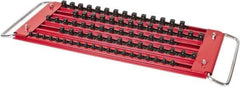 Value Collection - 76 Piece Capacity Locking Socket Organizer Tray - 1/4, 3/8 & 1/2" Drive, Red - USA Tool & Supply