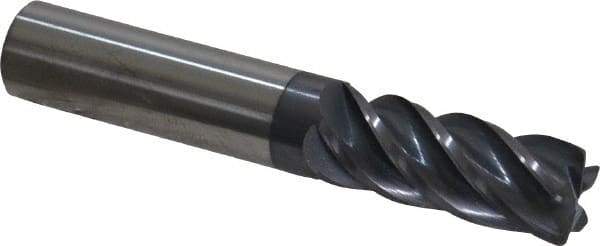 Accupro - 1/2", 5 Flute, Single End, Solid Carbide, 0.045" Corner Radius End Mill - 3" OAL, Right Hand Flute, 1-1/4" LOC, Right Hand Cut - USA Tool & Supply