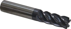 Accupro - 1/2", 5 Flute, Single End, Solid Carbide, 0.045" Corner Radius End Mill - 3" OAL, Right Hand Flute, 1-1/4" LOC, Right Hand Cut - USA Tool & Supply