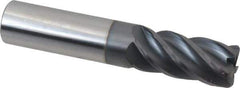 Accupro - 3/4", 5 Flute, Single End, Solid Carbide, 0.09" Corner Radius End Mill - 4" OAL, Right Hand Flute, 1-5/8" LOC, Right Hand Cut - USA Tool & Supply