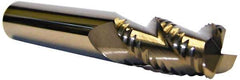 Accupro - 1/2" Diam, Coarse Pitch, 1" LOC, 3 Flute Solid Carbide 0.06" Corner Radius Roughing End Mill - Uncoated, 3" OAL, 1/2" Shank Diam, Single End, Centercutting, 30° Helix - USA Tool & Supply