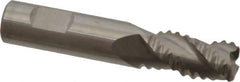 Accupro - 3/8" Diam, Coarse Pitch, 5/8" LOC, 3 Flute Solid Carbide 0.06" Corner Radius Roughing End Mill - Uncoated, 2" OAL, 3/8" Shank Diam, Single End, Centercutting, 30° Helix - USA Tool & Supply