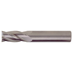 ‎9/16″ × 9/16″ × 1-1/4″ × 3-1/2″ RHS / RHC Solid Carbide 4-Flute Square Nose Single End General Purpose End Mill - TiAlN - Exact Industrial Supply