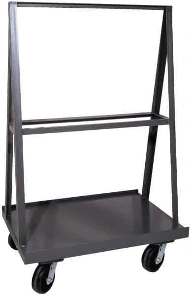 Durham - 2,000 Lb Capacity Cold-Rolled Steel A-Frame Truck - Cold-Rolled Steel Deck, 30" OAW - USA Tool & Supply