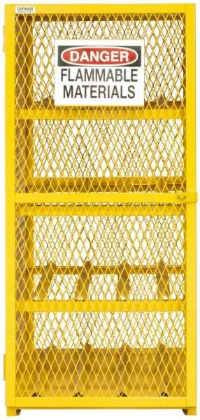Durham - Gas Cylinder Storage Cabinet - Steel, 30" Wide x 30" Deep x 71-3/4" High - USA Tool & Supply