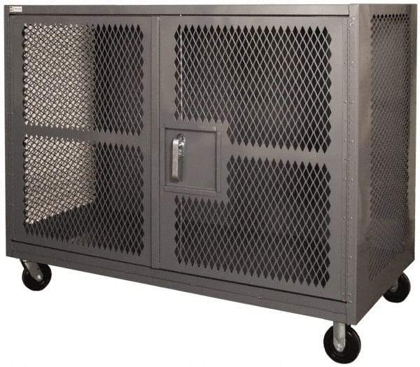 Durham - 2,000 Lb Capacity, Mesh Security Truck - 48" Long x 2" Wide x 56-7/16" High - USA Tool & Supply
