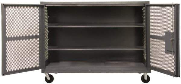 Durham - 2,000 Lb Capacity, 1 Shelf, Mesh Security Truck - 48" Long x 48-1/2" Wide x 56-7/16" High - USA Tool & Supply