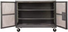 Durham - 2,000 Lb Capacity, 1 Shelf, Mesh Security Truck - 48" Long x 48-1/2" Wide x 56-7/16" High - USA Tool & Supply
