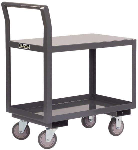 Durham - 2,000 Lb Capacity, 24-1/4" Wide x 51" Long x 38-3/4" High Standard Utility Cart - 2 Shelf, Steel - USA Tool & Supply