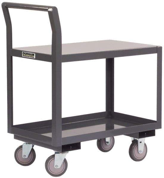 Durham - 1,200 Lb Capacity, 24" Wide x 48" Long x 36" High Standard Utility Cart - 2 Shelf, Steel - USA Tool & Supply