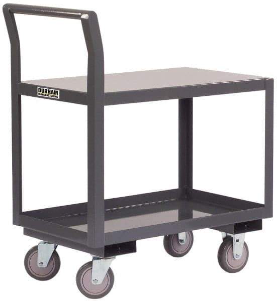 Durham - 1,200 Lb Capacity, 24" Wide x 36" Long x 36" High Standard Utility Cart - 2 Shelf, Steel - USA Tool & Supply