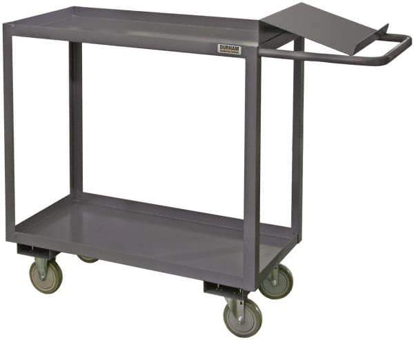 Durham - 1,200 Lb Capacity, 18" Wide x 36" Long x 37-5/8" High Order Picking Cart - 2 Shelf, Steel - USA Tool & Supply