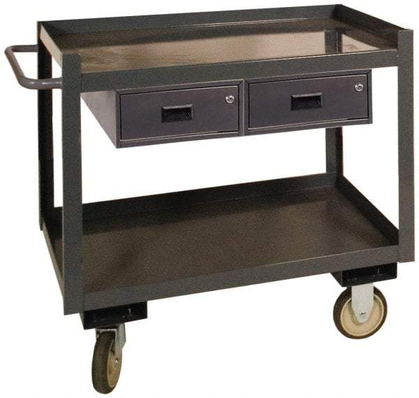 Durham - 1,200 Lb Capacity, 30" Wide x 36" Long x 37-5/8" High Standard Utility Cart - 2 Shelf, Steel - USA Tool & Supply