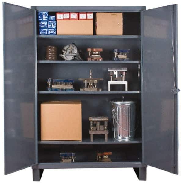 Durham - 4 Shelf Locking Storage Cabinet - Steel, 48" Wide x 24" Deep x 78" High - USA Tool & Supply