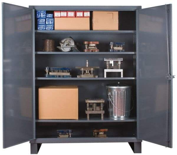Durham - 4 Shelf Locking Storage Cabinet - Steel, 60" Wide x 18" Deep x 78" High - USA Tool & Supply