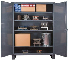 Durham - 4 Shelf Locking Storage Cabinet - Steel, 60" Wide x 18" Deep x 78" High - USA Tool & Supply