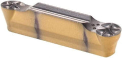 Iscar - 3015GRIP Y Grade IC808, 3mm Cutting Width Carbide Grooving Insert - 1.5mm Max Depth of Cut, Neutral, 1.5mm Corner Radius, TiN/TiAlN Finish - USA Tool & Supply