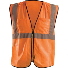 OccuNomix - Size 2X/3XL HI-Vis Orange Mesh Surveyor's High Visibility Vest - USA Tool & Supply