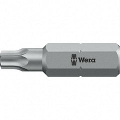 Wera - 1/4" Drive T1 Torx Screwdriver Bit - 1" OAL, Insert Bit - USA Tool & Supply