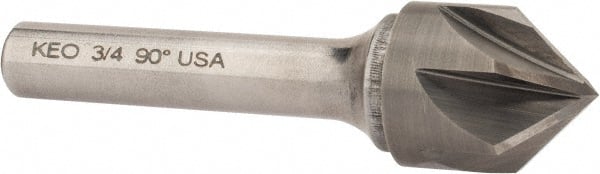 Keo - 3/4" Head Diam, 3/8" Shank Diam, 6 Flute 90° Solid Carbide Countersink - USA Tool & Supply
