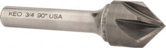 Keo - 3/4" Head Diam, 3/8" Shank Diam, 6 Flute 90° Solid Carbide Countersink - USA Tool & Supply