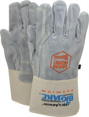 HexArmor - Size XL (10), ANSI Cut Lvl A7, Puncture Lvl 5, Cowhide Cut & Puncture Resistant Gloves - SuperFabric Lining, Safety Cuff, Gray, Paired - USA Tool & Supply