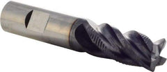 Iscar - 3/4" Diam, 1-1/2" LOC, 4 Flute Solid Carbide Roughing & Finishing Corner Chamfer End Mill - TiAlN Finish, 4" OAL, 3/4" Shank Diam, Weldon Shank, 38° Helix, Non-Centercutting - USA Tool & Supply