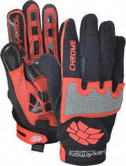 HexArmor - Size M (8), ANSI Cut Lvl A8, Puncture Lvl 2, Synthetic Leather Cut Resistant Gloves - Hook & Loop Cuff, Black/Red, Paired - USA Tool & Supply