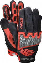 HexArmor - Size XL (10), ANSI Cut Lvl A8, Puncture Lvl 2, Synthetic Leather Cut Resistant Gloves - Hook & Loop Cuff, Black/Red, Paired - USA Tool & Supply