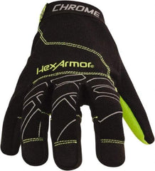 HexArmor - Size L (9), ANSI Cut Lvl A8, Puncture Lvl 2, Synthetic Leather Cut & Puncture Resistant Gloves - Hook & Loop Cuff, Black/Gray, Paired - USA Tool & Supply