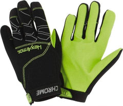 HexArmor - Size M (8), ANSI Cut Lvl A8, Puncture Lvl 2, Synthetic Leather Cut & Puncture Resistant Gloves - Hook & Loop Cuff, Black/Gray, Paired - USA Tool & Supply