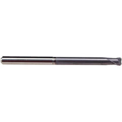Emuge - 6mm Diam, 6mm LOC, 2 Flute Solid Carbide Roughing & Finishing End Mill - TiAlN Finish, 80mm OAL, 6mm Shank Diam, Cylindrical Shank, 30° Helix, Extra Long Length - USA Tool & Supply