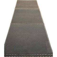 Barefoot - 3' Long x 3' Wide, Dry/Wet Environment, Anti-Fatigue Matting - Black, EPDM Rubber with EPDM Rubber Base - USA Tool & Supply
