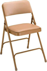 NPS - 18-3/4" Wide x 20-1/4" Deep x 29-1/2" High, Vinyl Folding Chair with Vinyl Padded Seat - French Beige - USA Tool & Supply