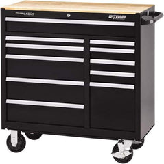 Waterloo - 11 Drawer 3,500 Lb Capacity Steel Tool Roller Cabinet - 41-1/4" Wide x 42-1/4" High x 18" Deep, Ball Bearing Drawer Slides, Black - USA Tool & Supply