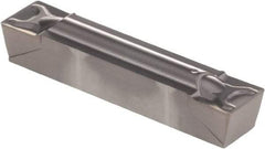 Kennametal - 250G GMN Grade KCU10, 6.35mm Cutting Width Carbide Grooving Insert - 4.75mm Max Depth of Cut, Neutral, 0.41mm Corner Radius, AlTiN Finish - USA Tool & Supply