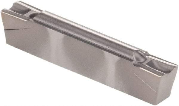 Kennametal - 0300G GMP Grade KCU10, 3mm Cutting Width Carbide Grooving Insert - 3.51mm Max Depth of Cut, Neutral, 0.2mm Corner Radius, AlTiN Finish - USA Tool & Supply