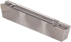 Kennametal - 0300G GMP Grade KCU10, 3mm Cutting Width Carbide Grooving Insert - 3.51mm Max Depth of Cut, Neutral, 0.2mm Corner Radius, AlTiN Finish - USA Tool & Supply
