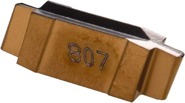 Iscar - 100050GIP Grade IC807, 1mm Cutting Width Carbide Grooving Insert - 2mm Max Depth of Cut, Neutral, 0.5mm Corner Radius, TiAlN Finish - USA Tool & Supply