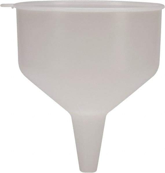 Funnel King - 144 oz Capacity Polyethylene Funnel - 9" Mouth OD, 1-1/8" Tip OD, 3-1/2" Straight Spout, Natural - USA Tool & Supply