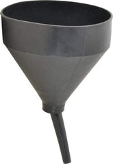 Funnel King - 3 Qt Capacity Polyethylene Funnel - 7-1/2" Mouth OD, 5/8" Tip OD, 4-7/16" Swivel Spout, Gray - USA Tool & Supply