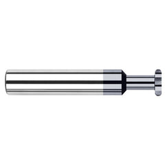 0.1562″ (5/32″) Cutter Diameter × 0.0300″ Radius × 0.2340″ (15/64″) Neck Length Carbide Full Radius Standard Keyseat Cutter, 6 Flutes, AlTiN Coated - Exact Industrial Supply