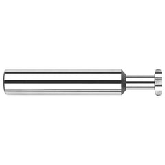 0.1250″ (1/8″) Cutter Diameter × 0.0200″ Radius × 0.1870″ (3/16″) Neck Length Carbide Full Radius Standard Keyseat Cutter, 6 Flutes - Exact Industrial Supply