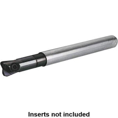 Kennametal - 12mm Cut Diam, 3mm Max Depth of Cut, 12mm Shank Diam, 152mm OAL, Indexable Ball Nose End Mill - 48mm Head Length, Straight Shank, KDMT Toolholder, KDM 12.. Insert - USA Tool & Supply