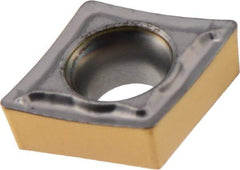 Iscar - CCMT2-1 SM Grade IC807 Carbide Turning Insert - TiAlN/TiN Finish, 80° Diamond, 1/4" Inscr Circle, 3/32" Thick, 1/64" Corner Radius - USA Tool & Supply
