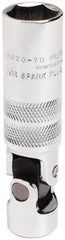 Proto - 5/8", 3/8" Drive, Spark Plug Hand Socket - 6 Points, 3-13/32" OAL, Alloy Steel, Chrome Finish - USA Tool & Supply