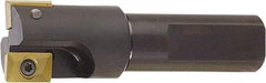 Kyocera - 1" Cut Diam, 0.6" Max Depth of Cut, 1" Shank Diam, 3.78" OAL, Indexable Square Shoulder End Mill - XPMT15T3\x85 Inserts, Flatted Shank, 90° Lead Angle, Series EM - USA Tool & Supply