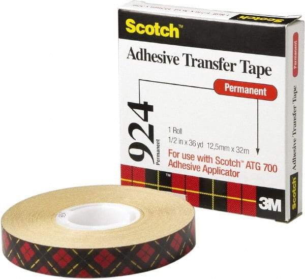 3M - 60 Yds. Long x 2" Wide, Medium Strength Acrylic Adhesive Transfer Tape - 2 mil Thick - USA Tool & Supply