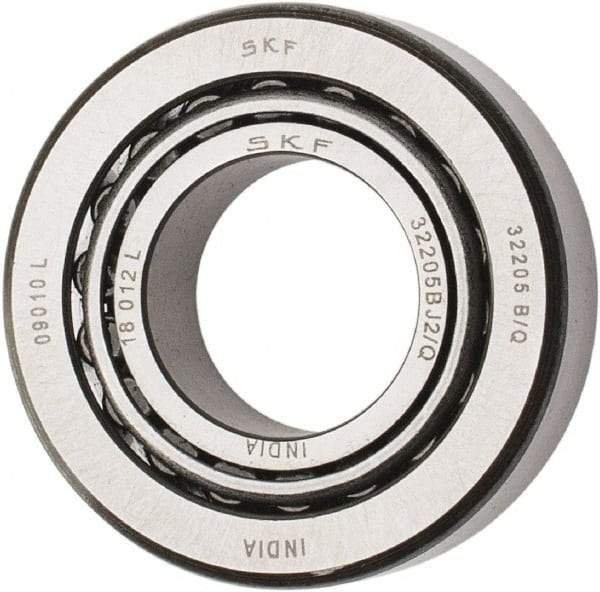 SKF - 25mm Bore Diam, 52mm OD, 19.25mm Wide, Tapered Roller Bearing - 35,800 N Dynamic Load Capacity, 44,000 N Static Load Capacity - USA Tool & Supply